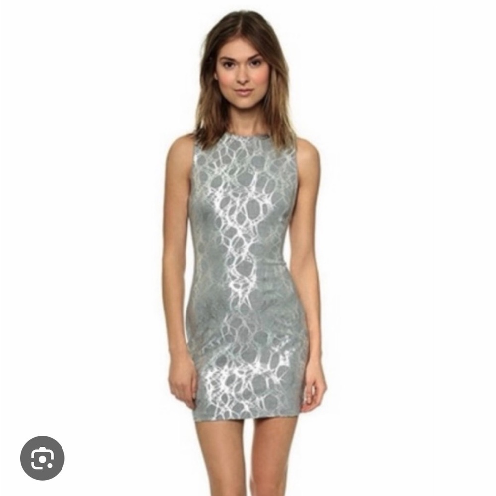 Elizabeth & James Gray/Silver Sleeveless Dress